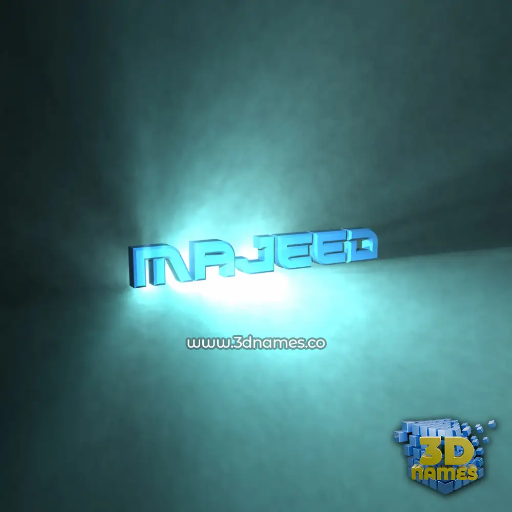 majeed in Light Shine style - 3D name wallpaper