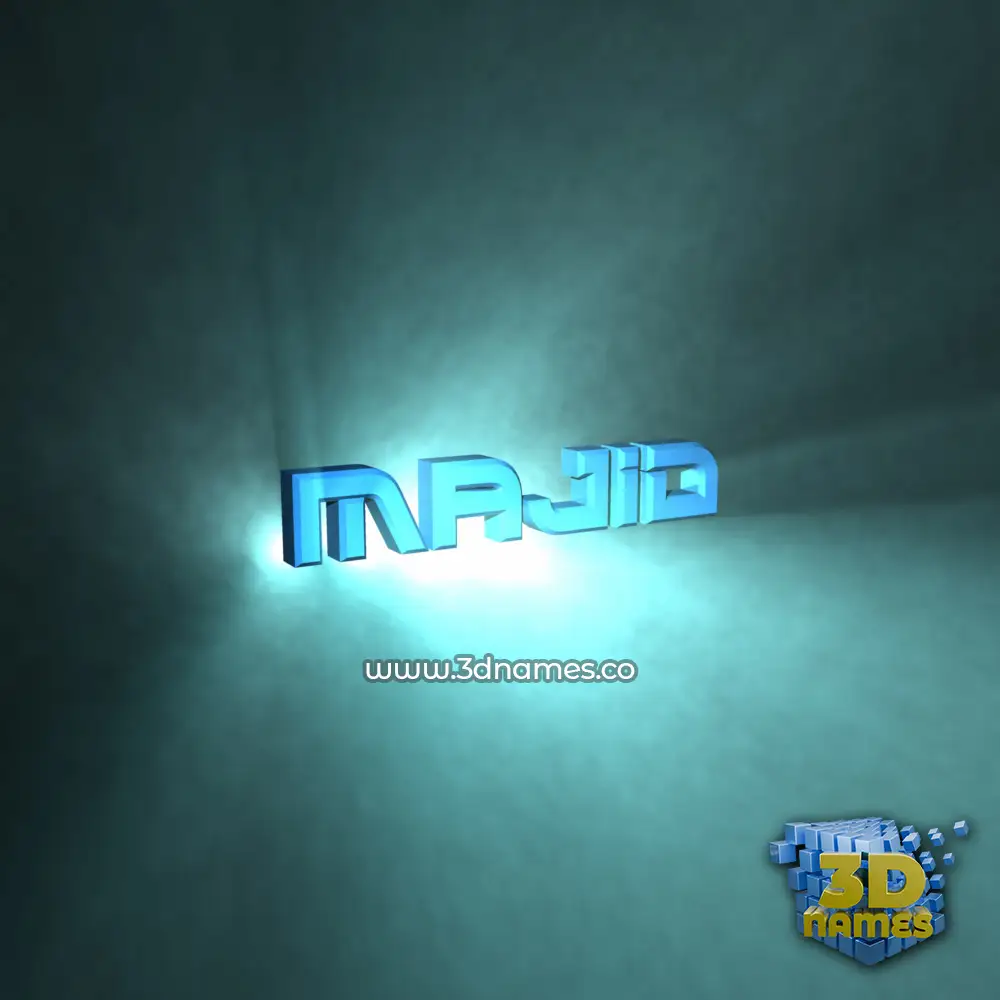 majid in Light Shine style - 3D name wallpaper