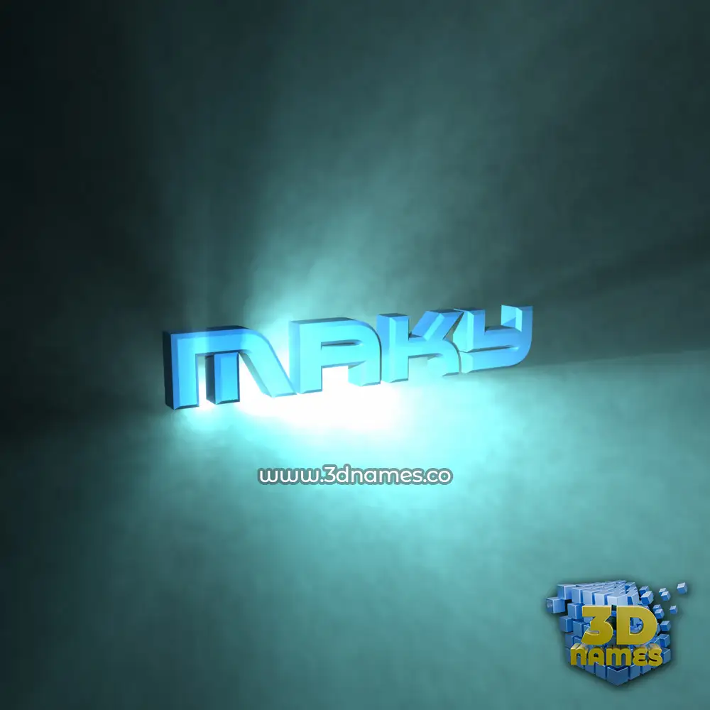 maky in Light Shine style - 3D name wallpaper