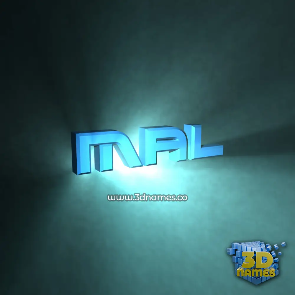 mal in Light Shine style - 3D name wallpaper