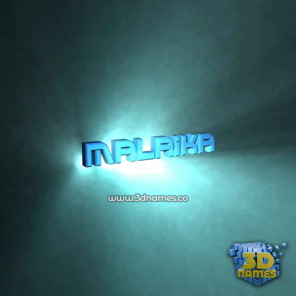 malaika in Light Shine style - 3D name wallpaper