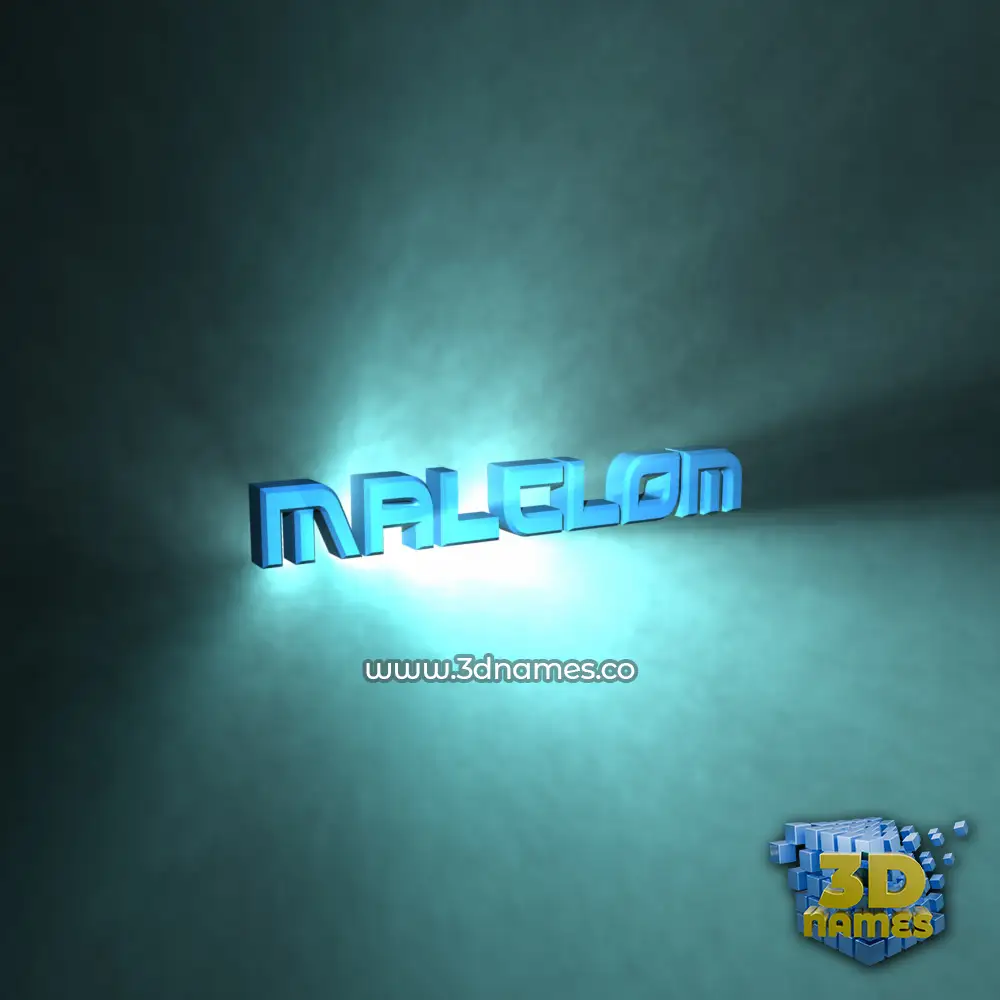 malclom in Light Shine style - 3D name wallpaper