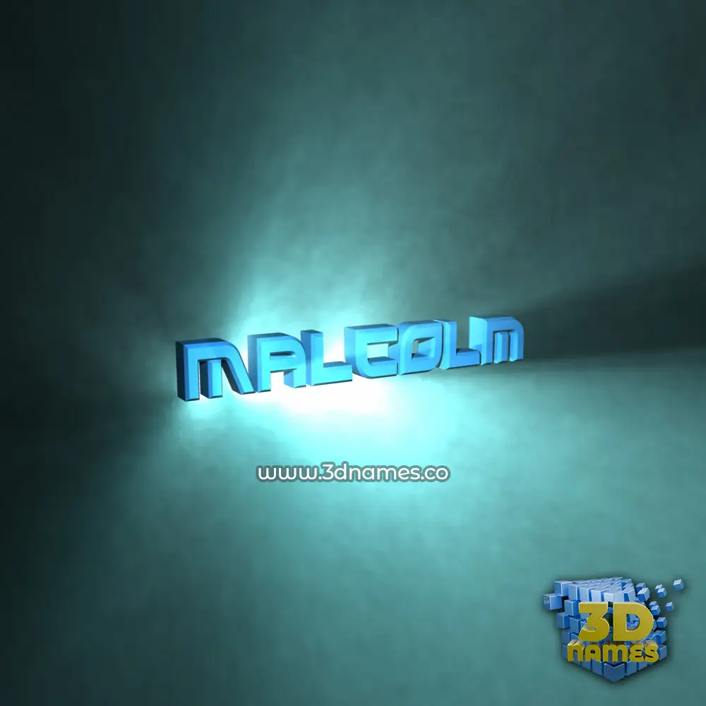 malcolm in Light Shine style - 3D name wallpaper