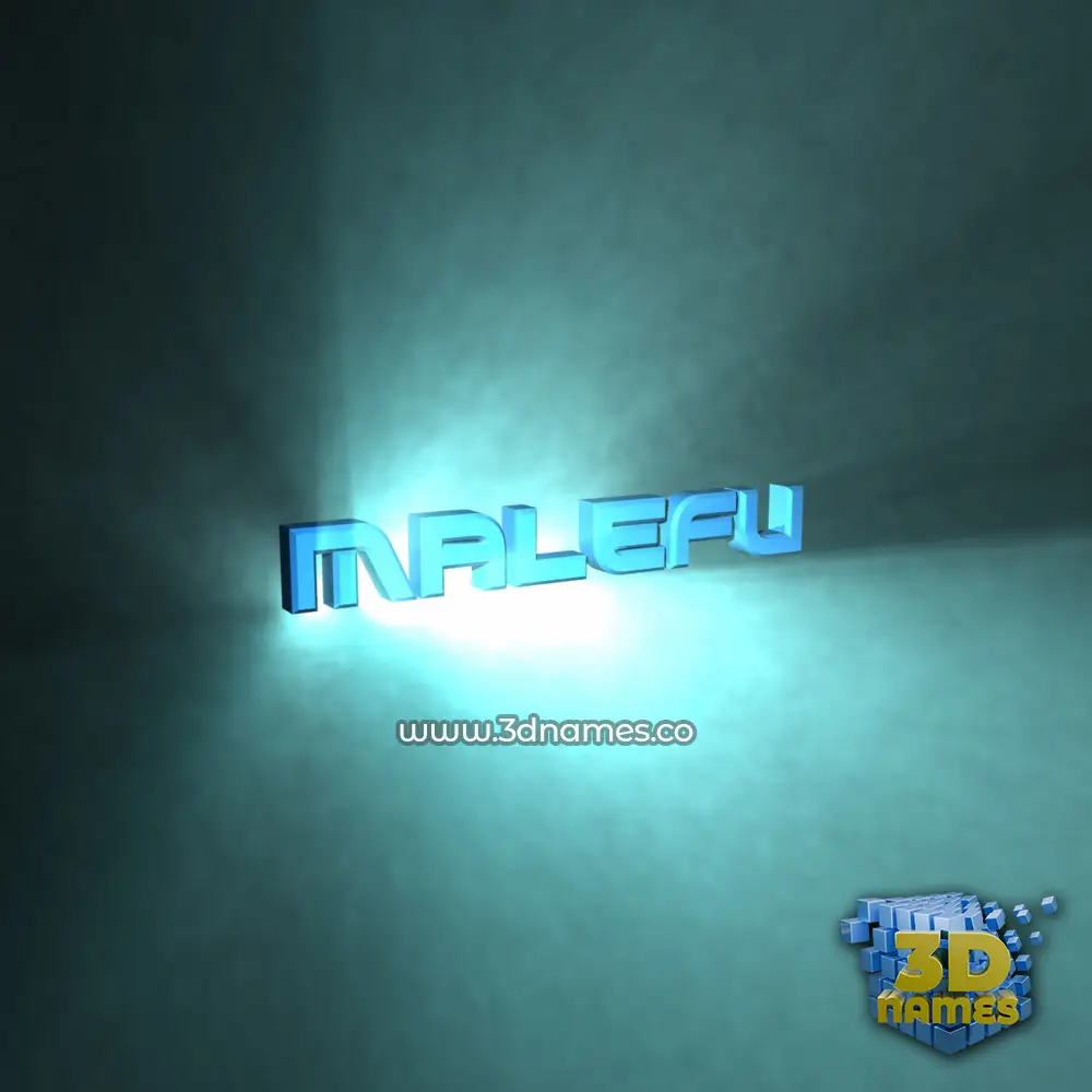malefu in Light Shine style - 3D name wallpaper