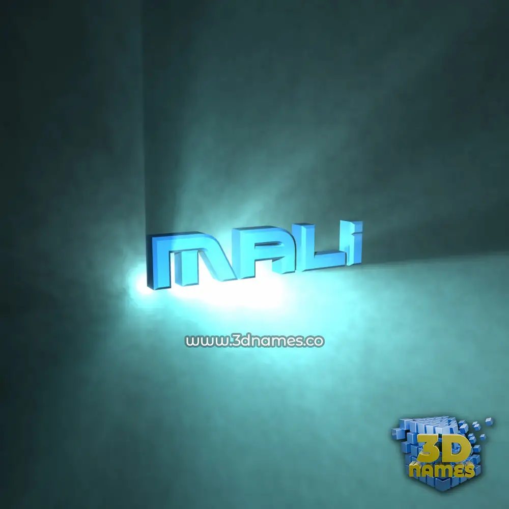 mali in Light Shine style - 3D name wallpaper