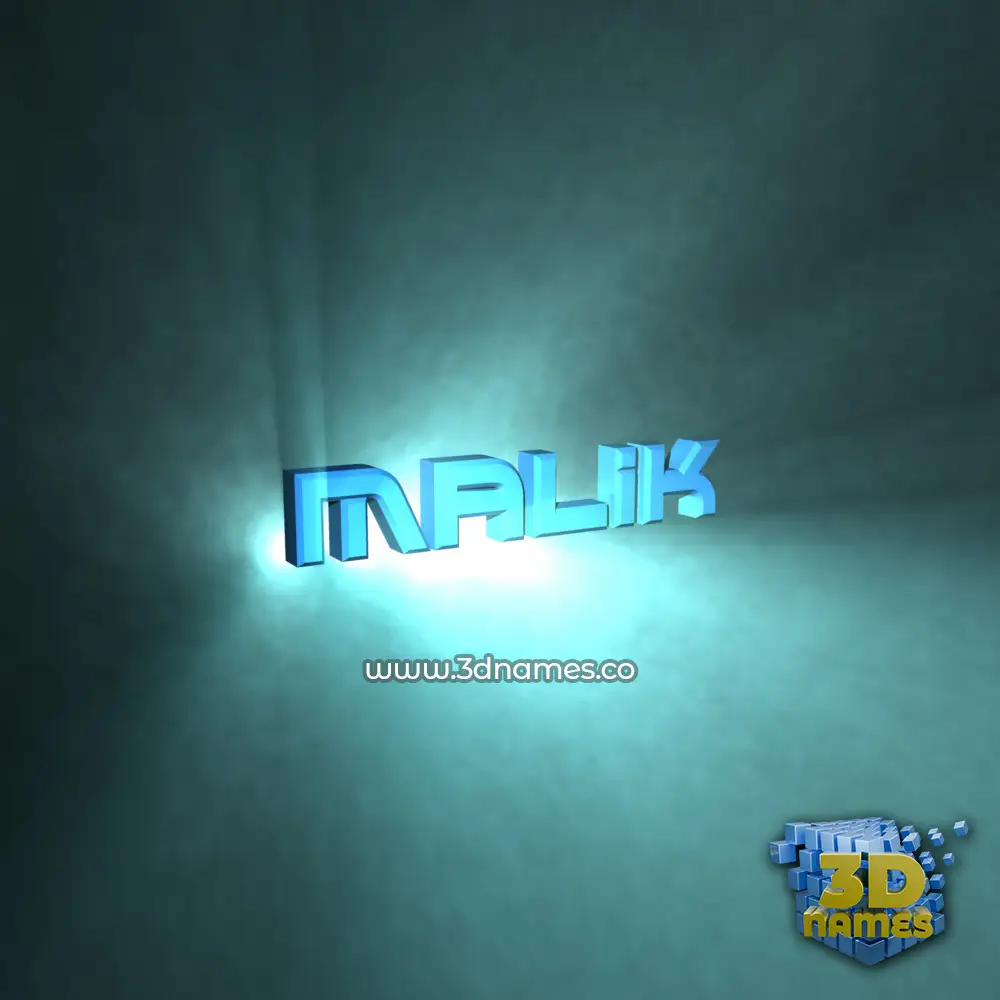 malik in Light Shine style - 3D name wallpaper