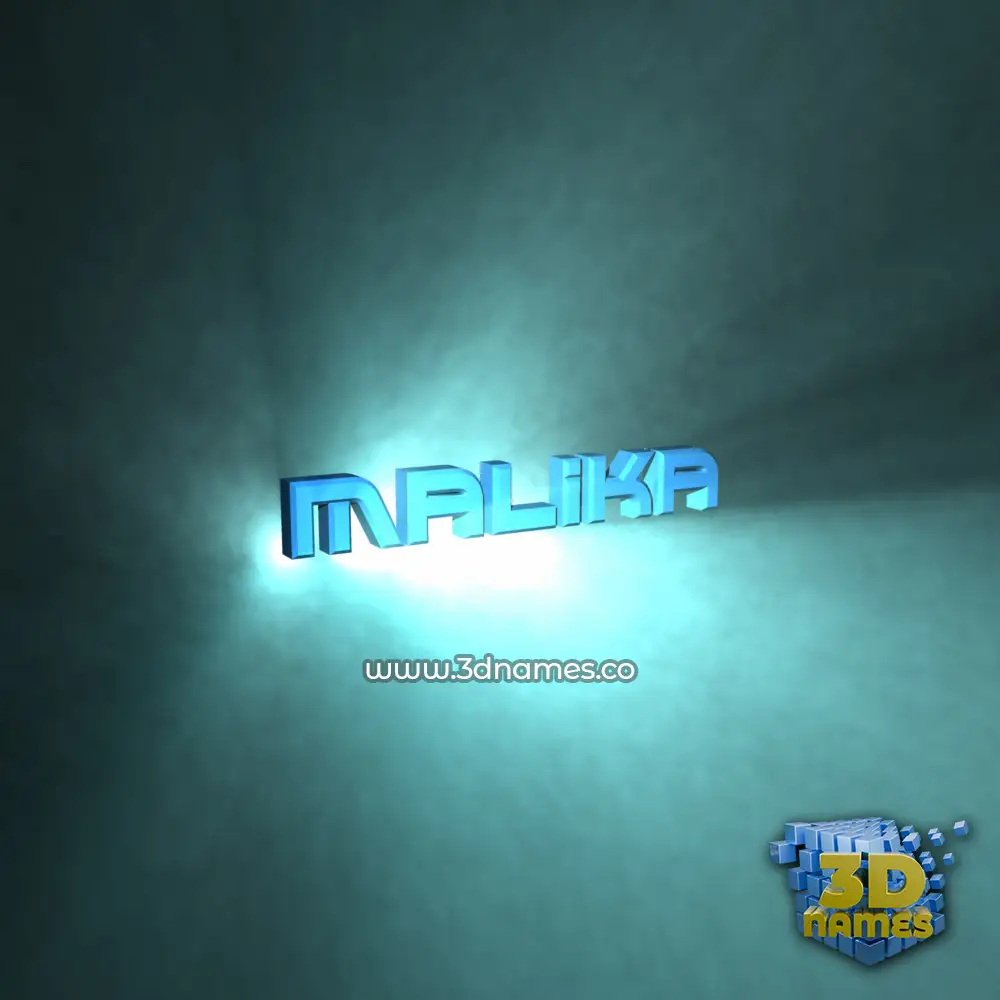 malika in Light Shine style - 3D name wallpaper