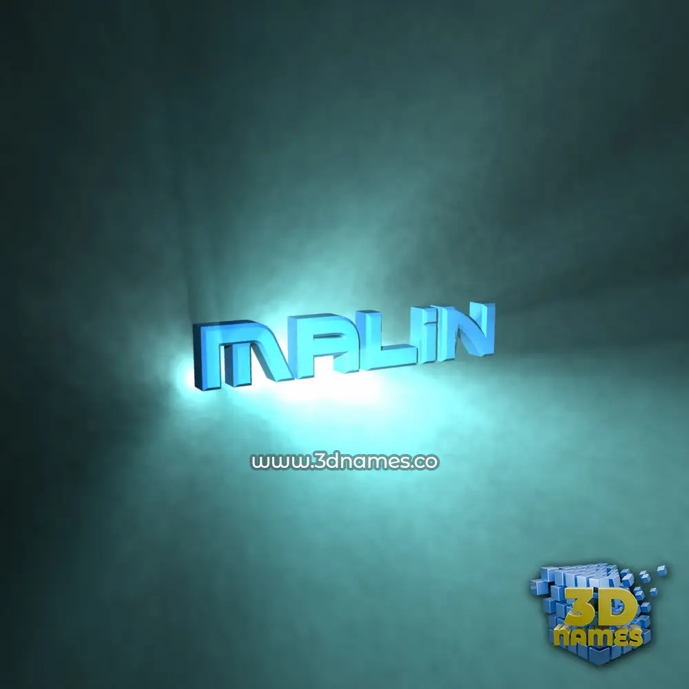 malin in Light Shine style - 3D name wallpaper