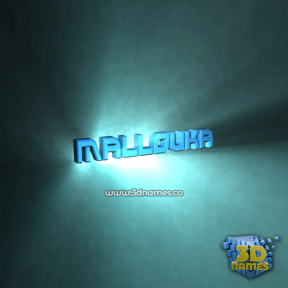 mallouka in Light Shine style - 3D name wallpaper