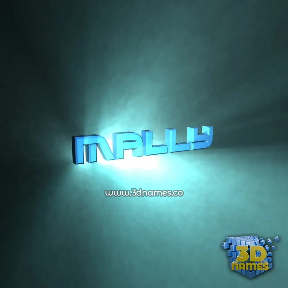 mally in Light Shine style - 3D name wallpaper