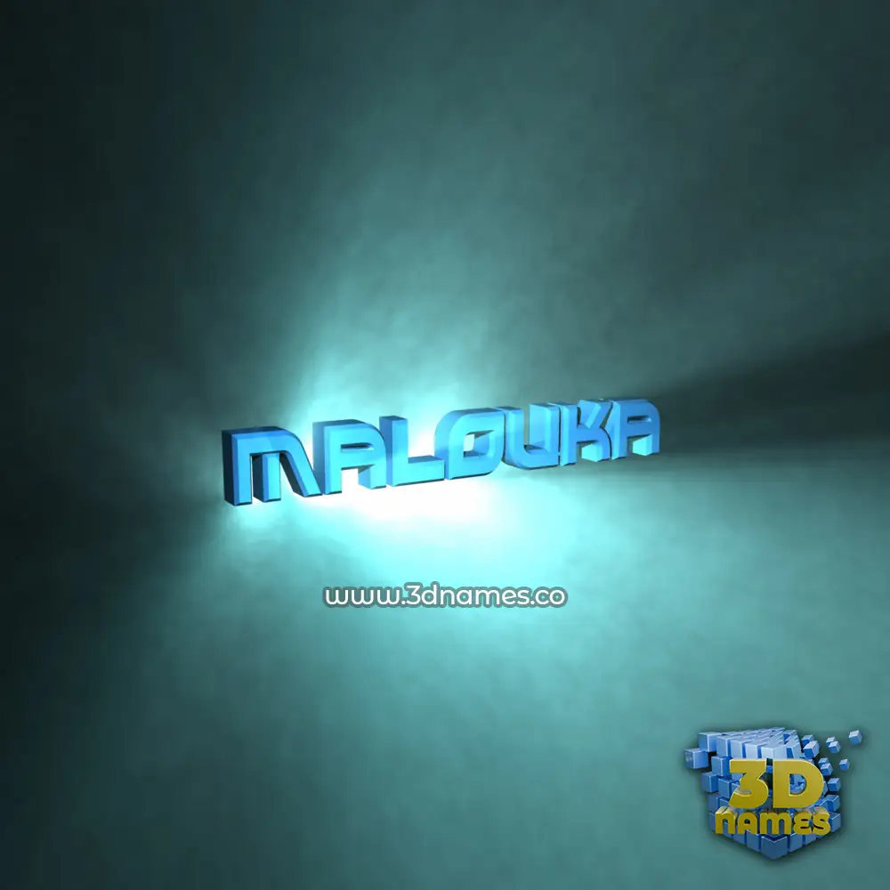 malouka in Light Shine style - 3D name wallpaper