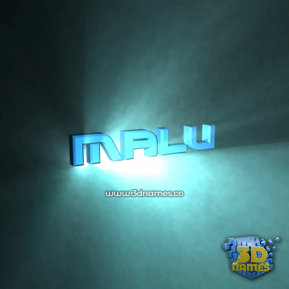 malu in Light Shine style - 3D name wallpaper