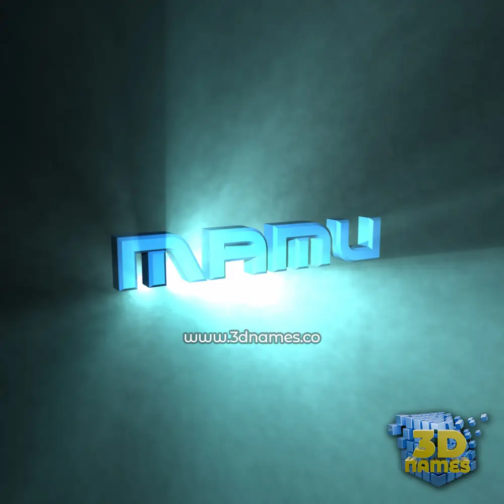 mamu in Light Shine style - 3D name wallpaper