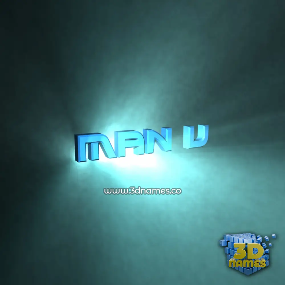 man u in Light Shine style - 3D name wallpaper