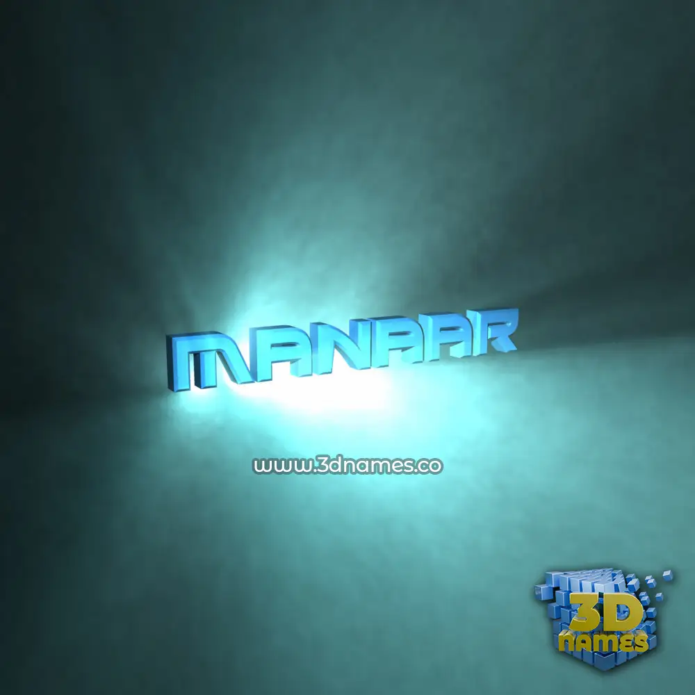 manaar in Light Shine style - 3D name wallpaper