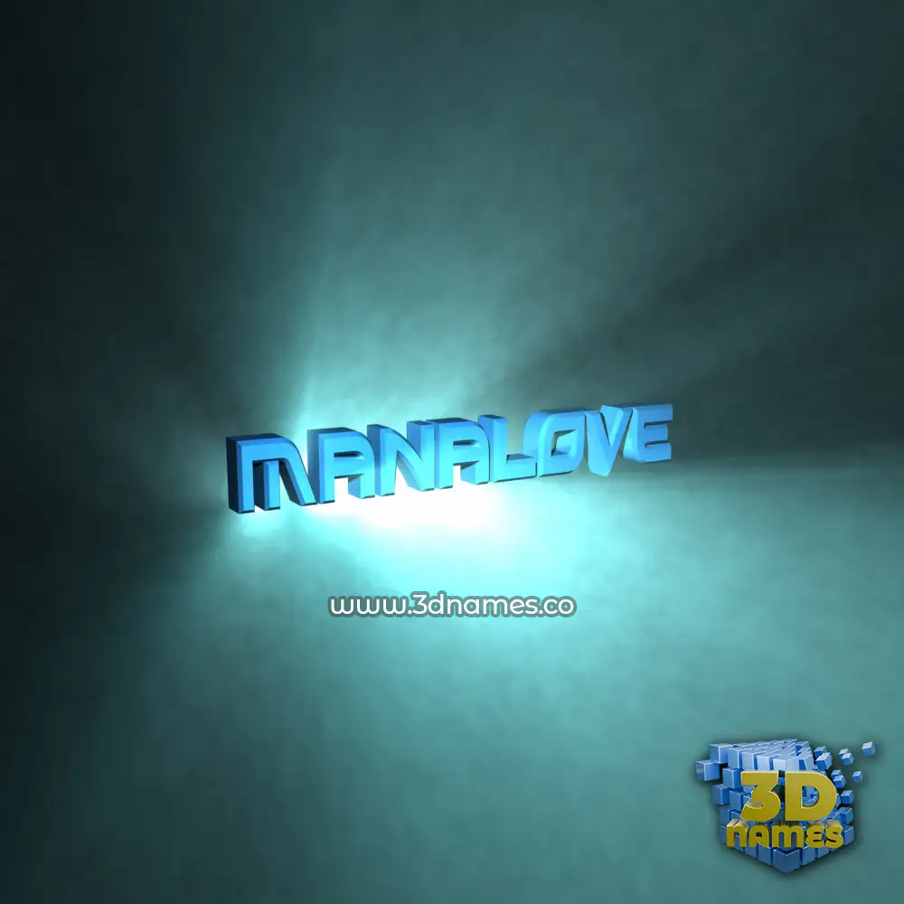manalove in Light Shine style - 3D name wallpaper