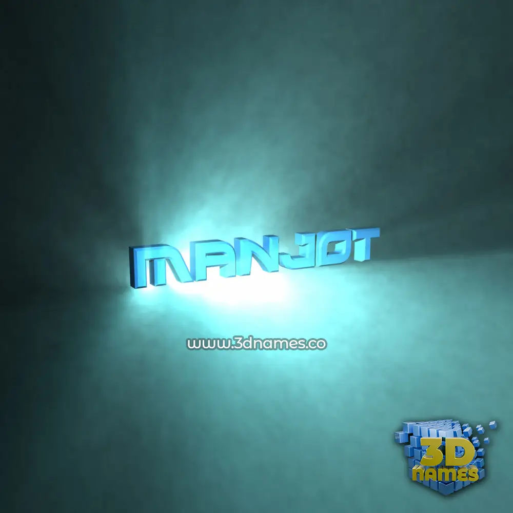 manjot in Light Shine style - 3D name wallpaper