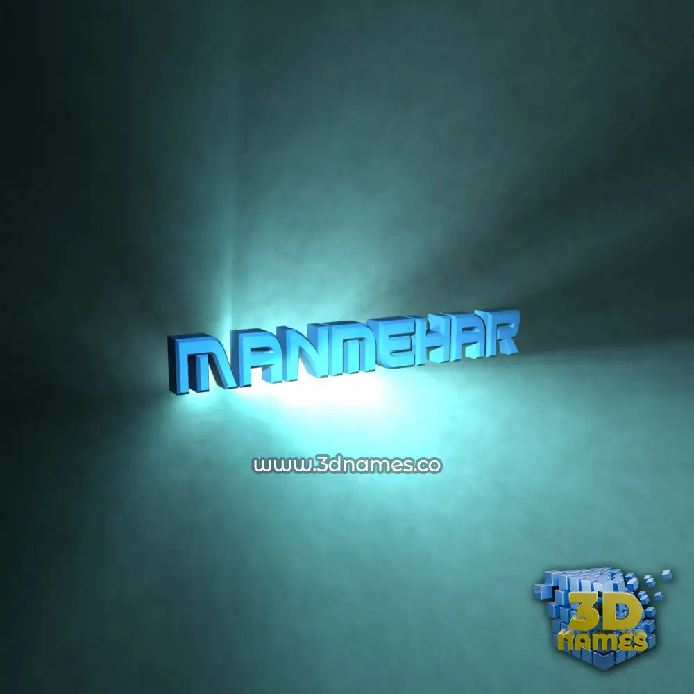 manmehar in Light Shine style - 3D name wallpaper