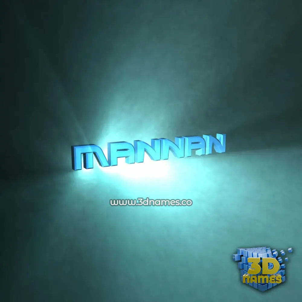 mannan in Light Shine style - 3D name wallpaper