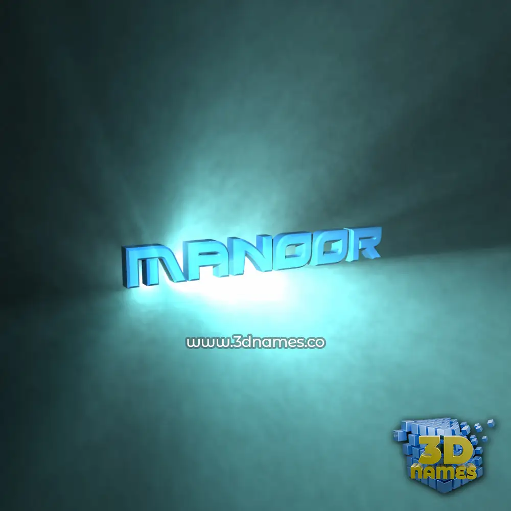 manoor in Light Shine style - 3D name wallpaper