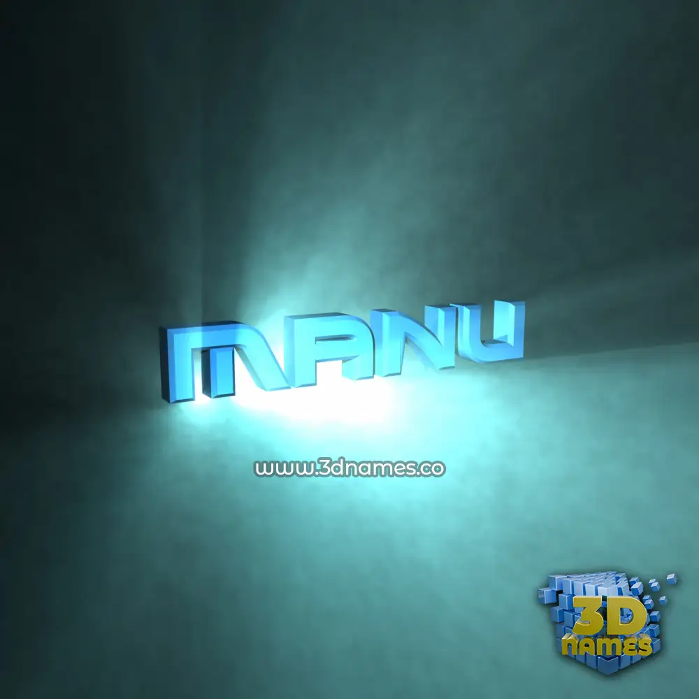 manu in Light Shine style - 3D name wallpaper