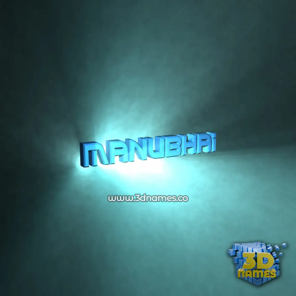 manubhai in Light Shine style - 3D name wallpaper
