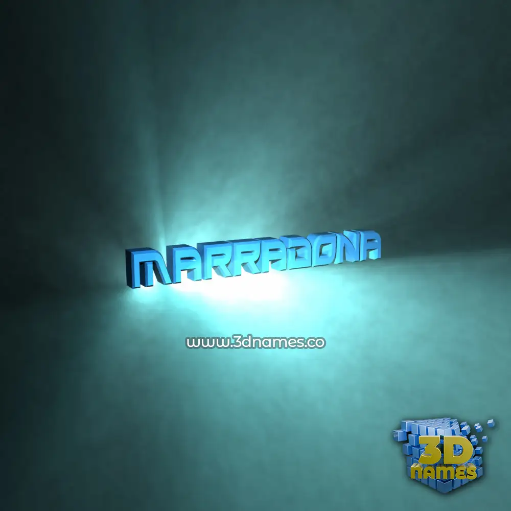 marradona in Light Shine style - 3D name wallpaper