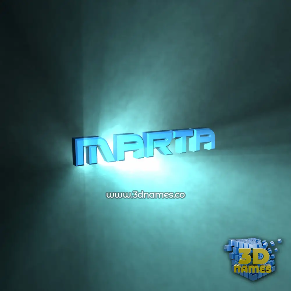 marta in Light Shine style - 3D name wallpaper