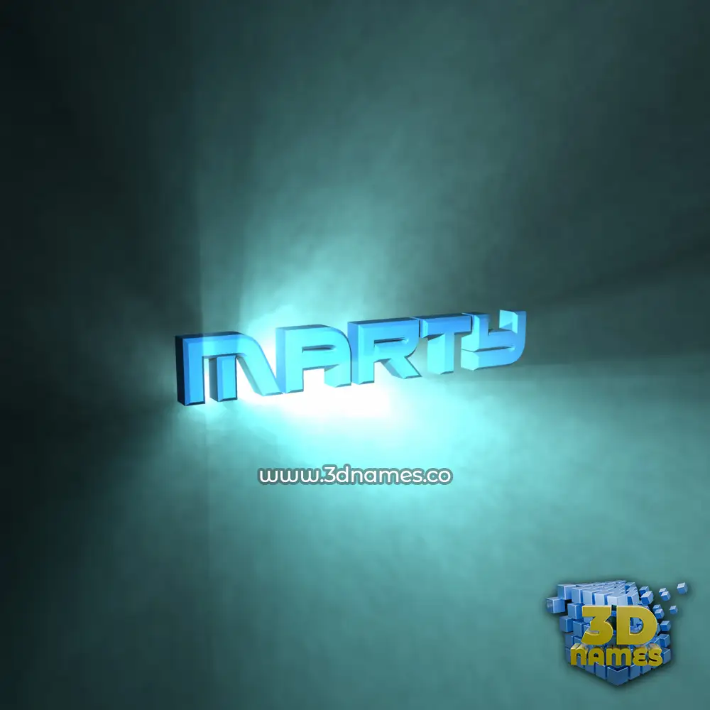 marty in Light Shine style - 3D name wallpaper