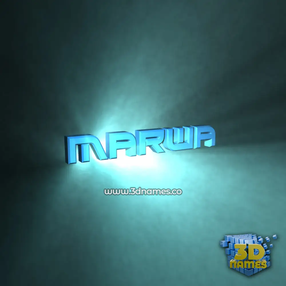 marwa in Light Shine style - 3D name wallpaper