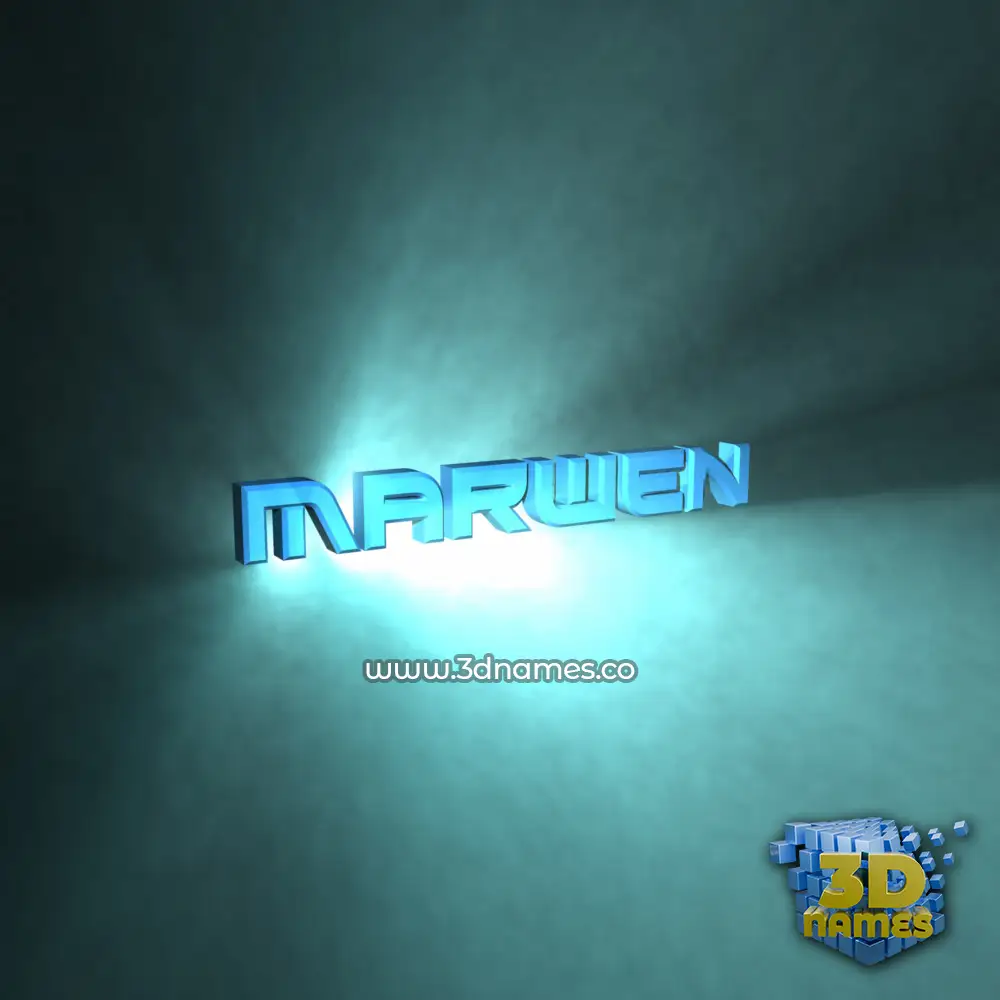 marwen in Light Shine style - 3D name wallpaper