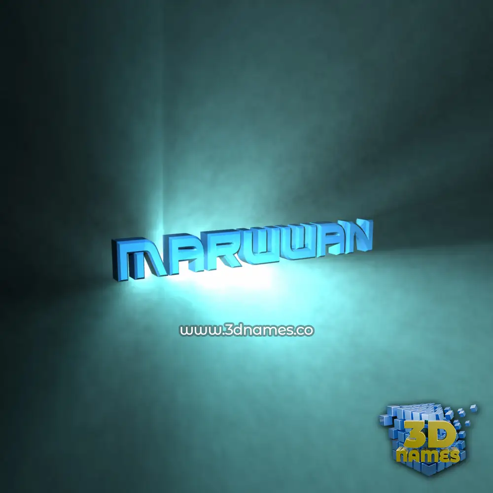 marwwan in Light Shine style - 3D name wallpaper