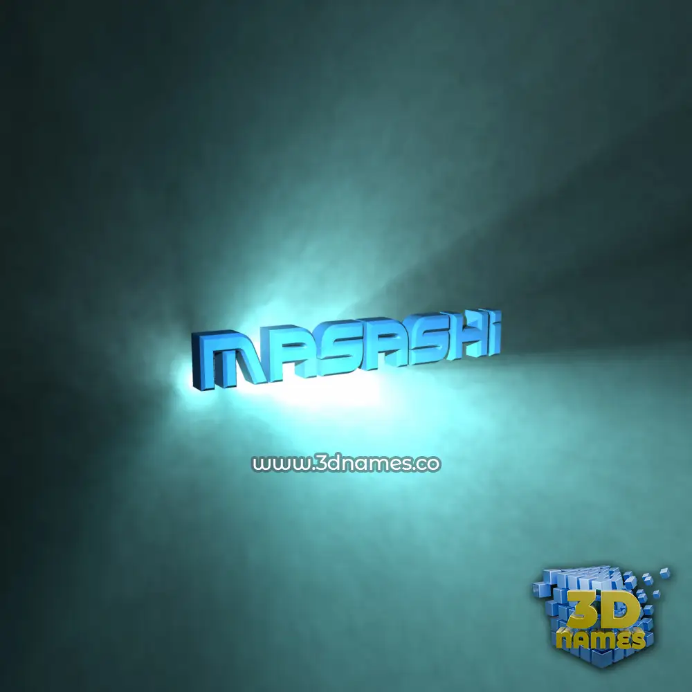 masashi in Light Shine style - 3D name wallpaper