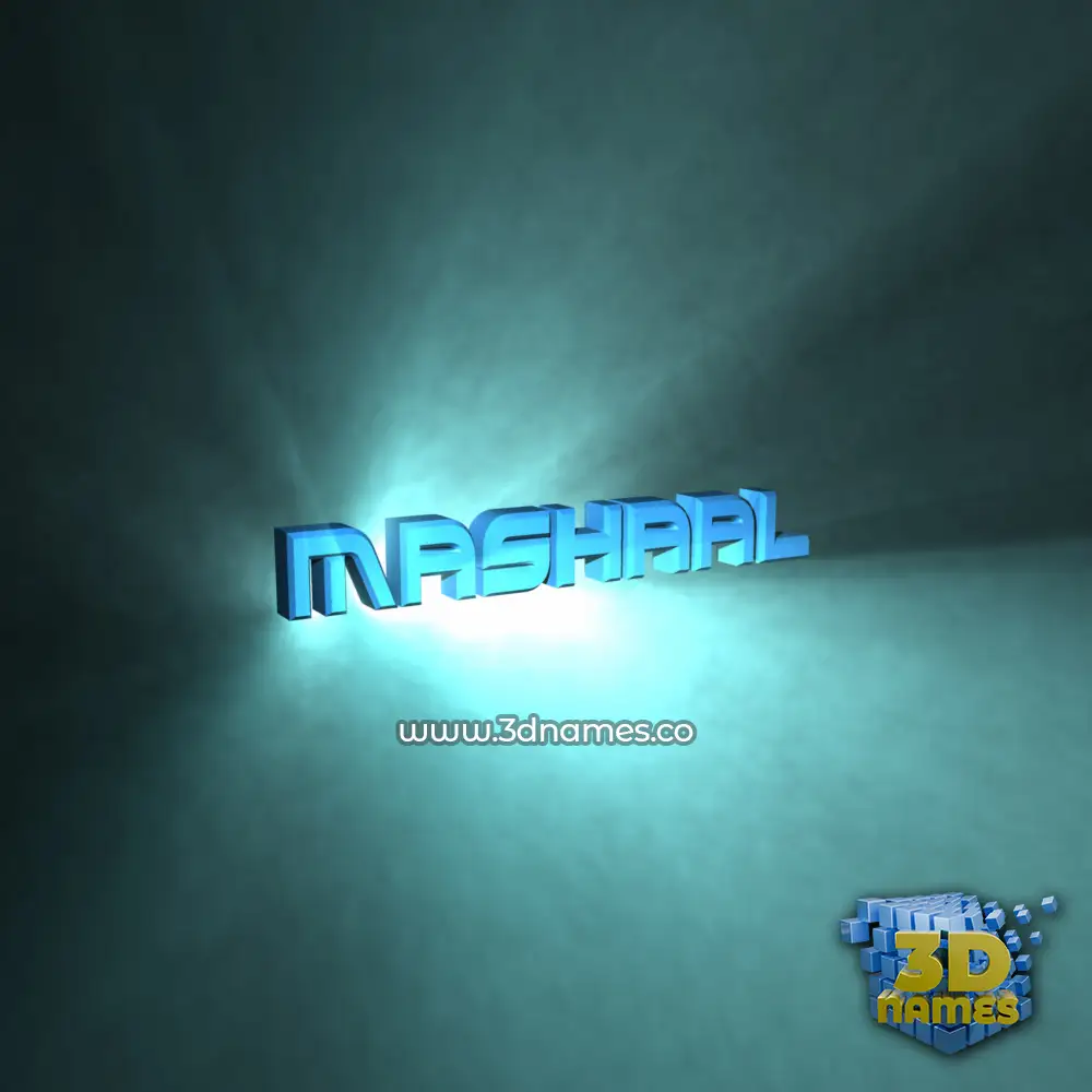 mashaal in Light Shine style - 3D name wallpaper