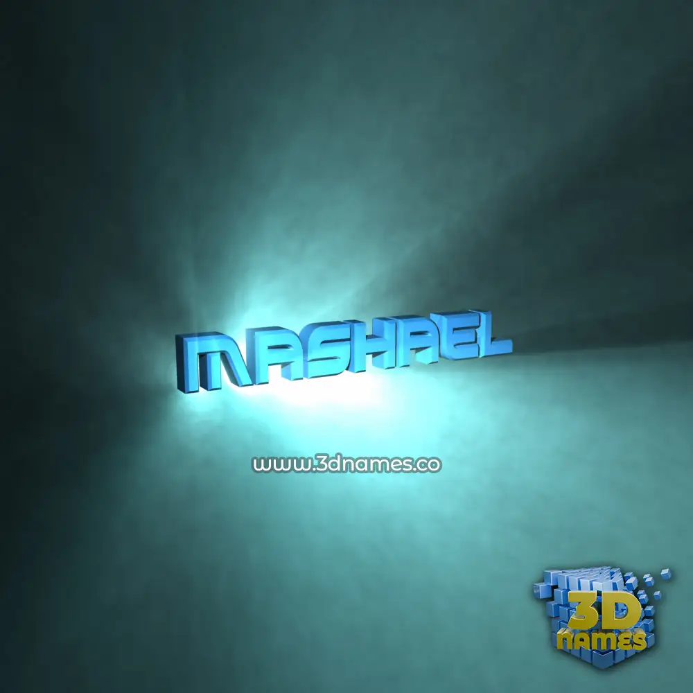 mashael in Light Shine style - 3D name wallpaper