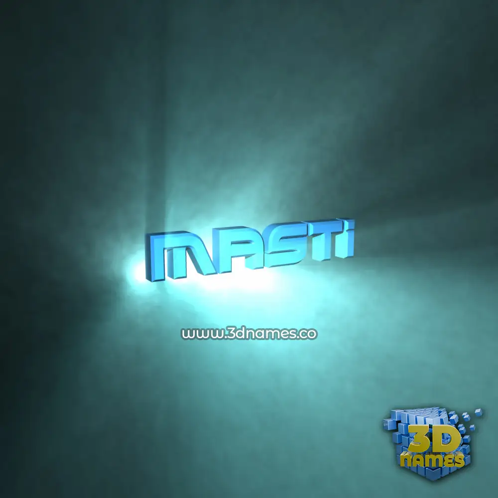 masti in Light Shine style - 3D name wallpaper