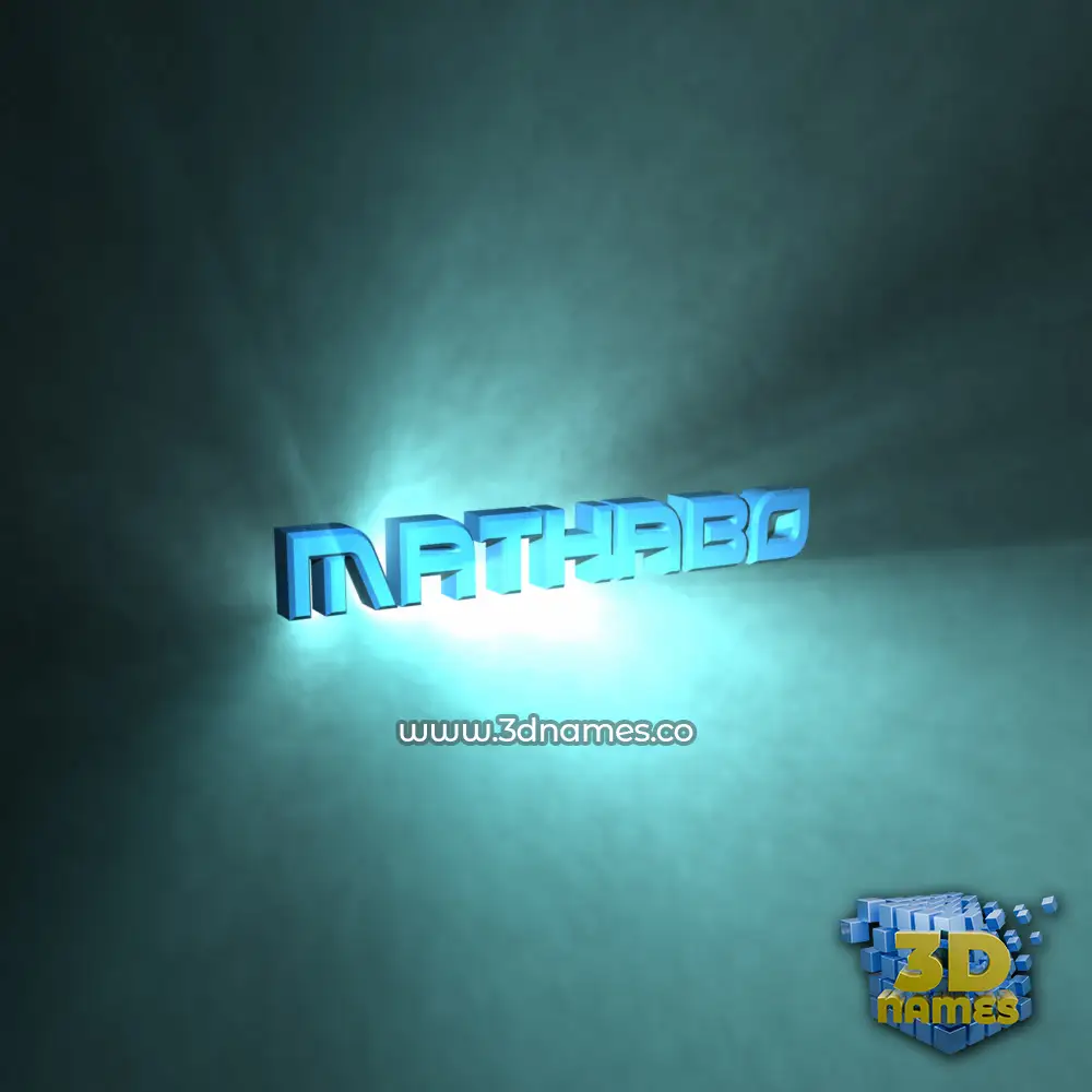 mathabo in Light Shine style - 3D name wallpaper