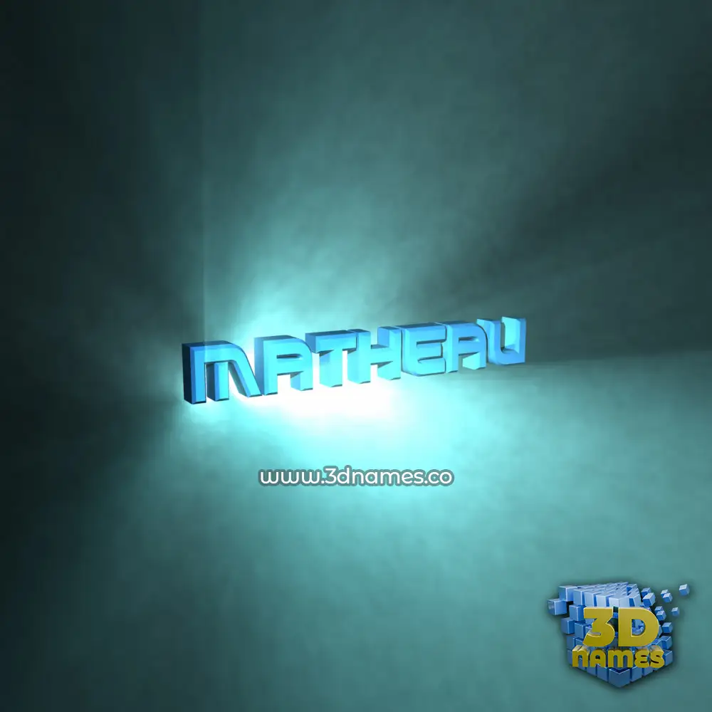 matheau in Light Shine style - 3D name wallpaper