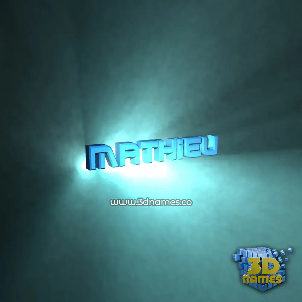 mathieu in Light Shine style - 3D name wallpaper