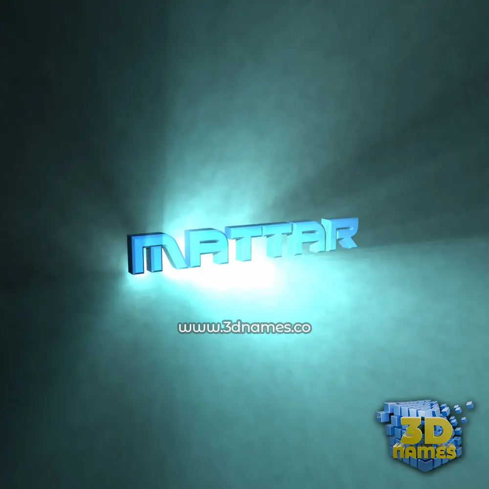 mattar in Light Shine style - 3D name wallpaper