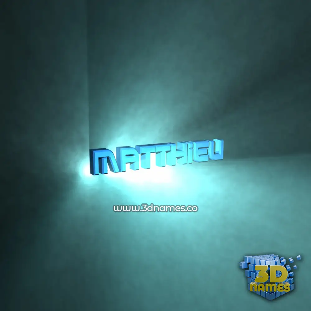 matthieu in Light Shine style - 3D name wallpaper
