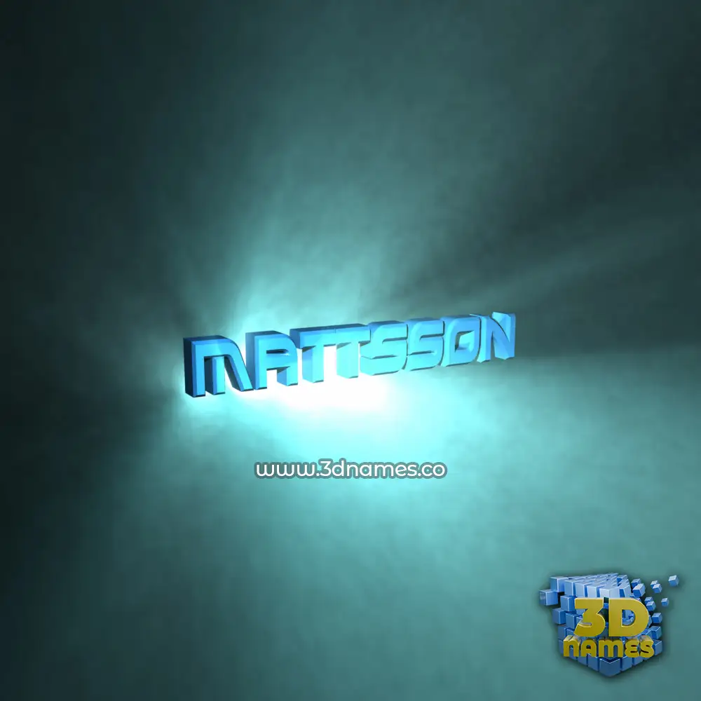 mattsson in Light Shine style - 3D name wallpaper