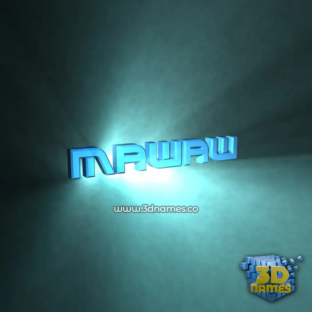 mawaw in Light Shine style - 3D name wallpaper