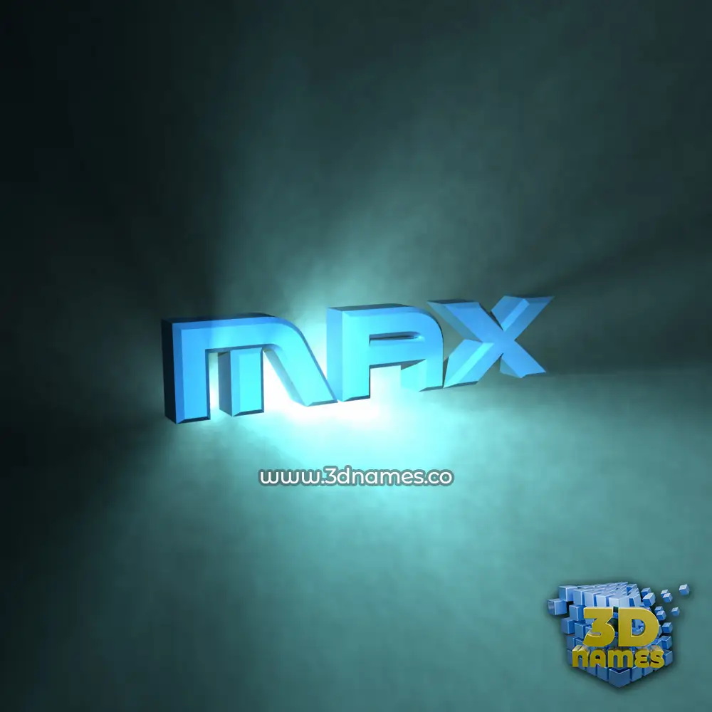 max in Light Shine style - 3D name wallpaper