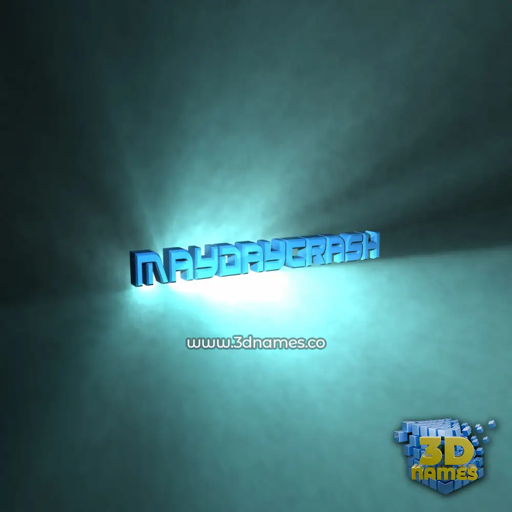 maydaycrash in Light Shine style - 3D name wallpaper