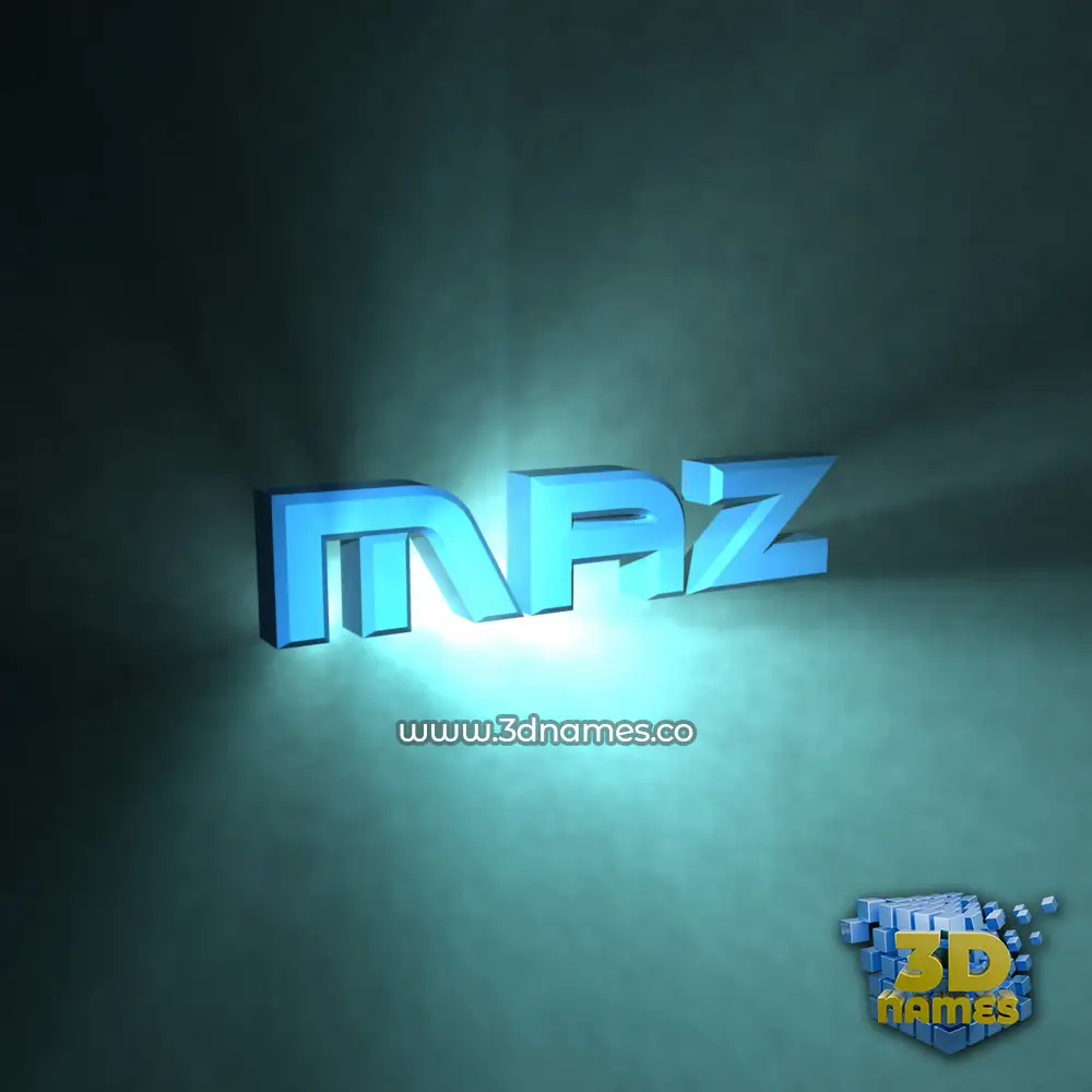 maz in Light Shine style - 3D name wallpaper