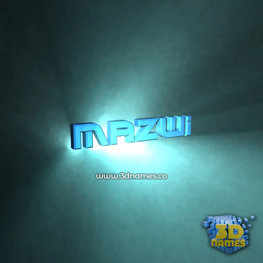 mazwi in Light Shine style - 3D name wallpaper