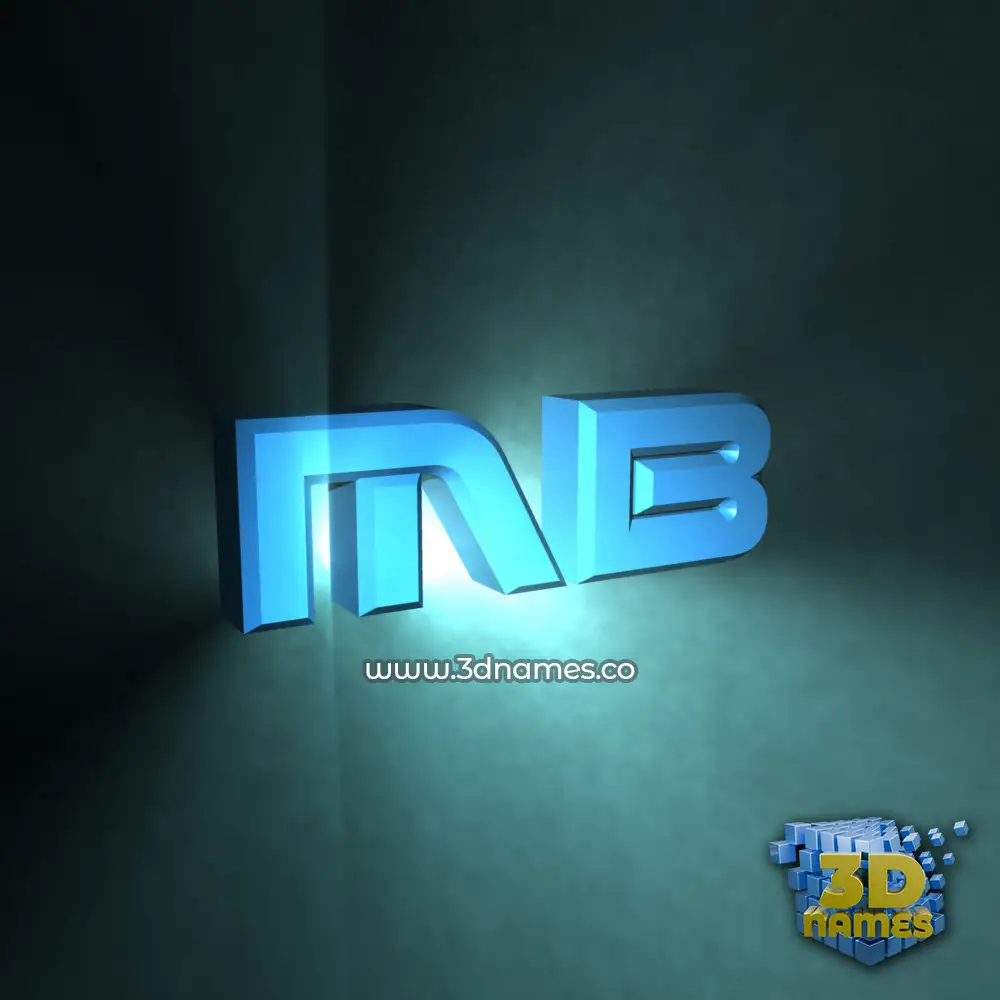 mb in Light Shine style - 3D name wallpaper