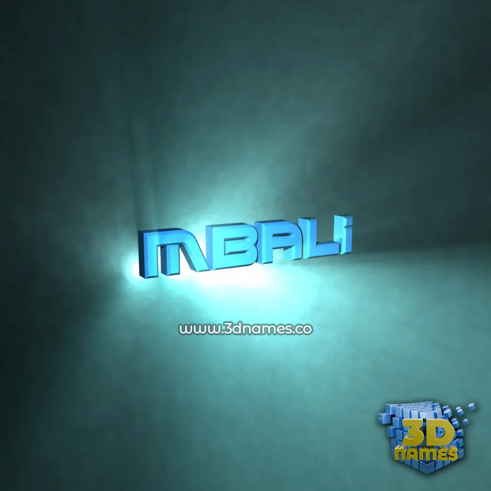 mbali in Light Shine style - 3D name wallpaper