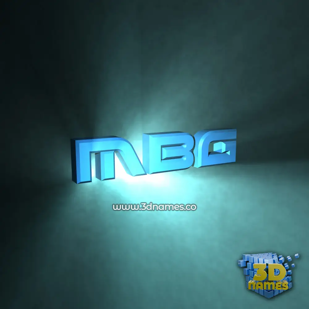 mbg in Light Shine style - 3D name wallpaper